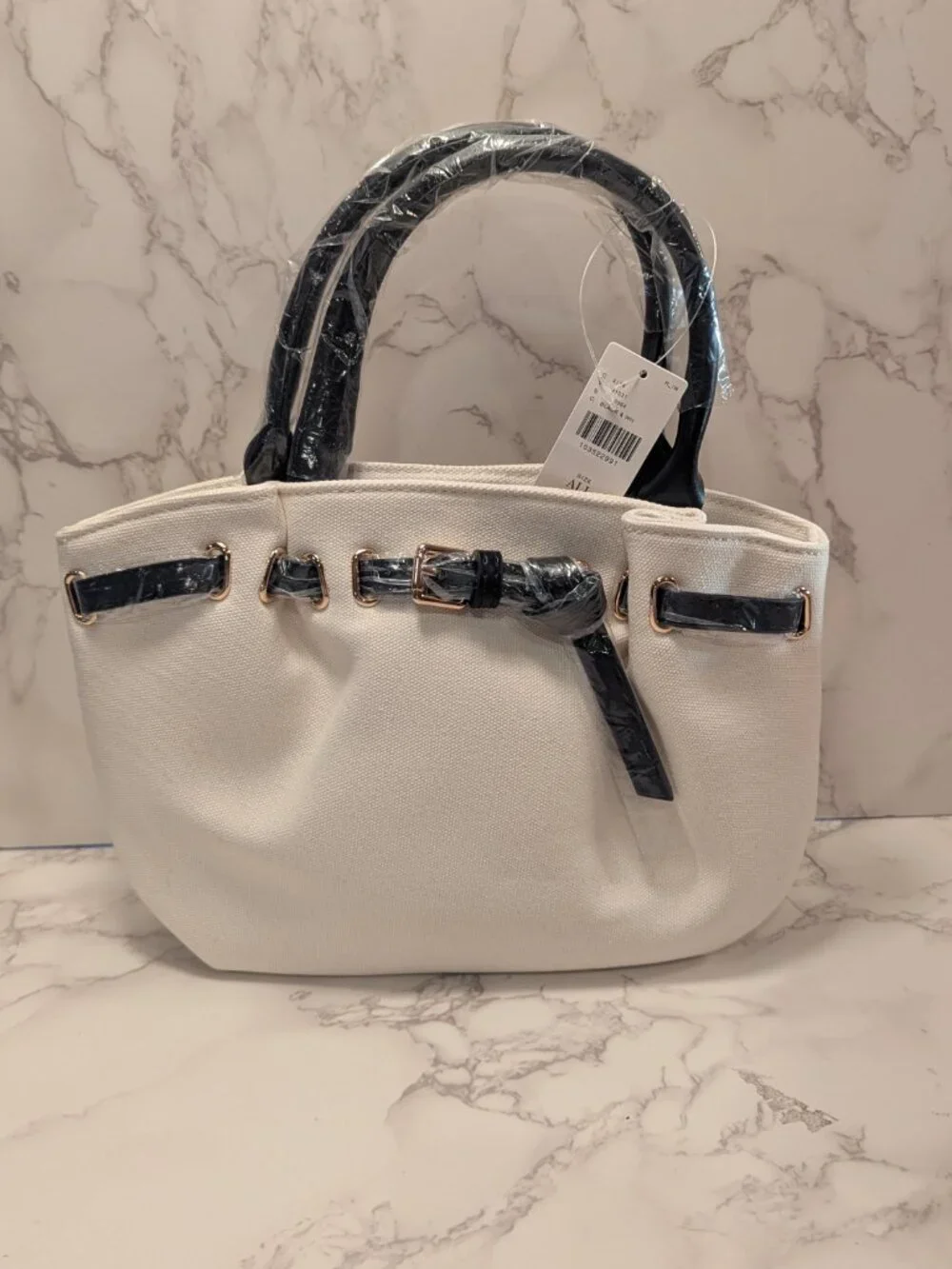 Anthropologie Mini Canvas Belted Tote